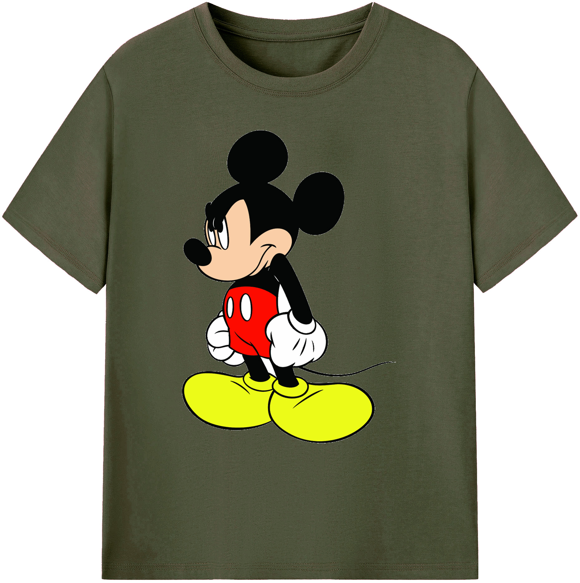 ミッキーマウス Mickey Mouse 綿100％ メンズ半袖Tシャツ｜肌触りやわらか＆通気性